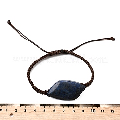 Бусины из натурального лазурита плетеные браслеты из бусин&nbsp;BJEW-Q070-01G