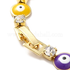 Железный браслет с плоскими круглыми и квадратными звеньями BJEW-I300-05G