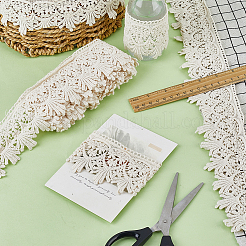 花柄コットン刺繍リボン  レースのトリム  服装アクセサリー  古いレース  2-7/8インチ（72~74mm）  約5.00ヤード（4.57m）/ pc&nbsp;OCOR-WH0078-553A