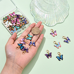 30шт 10 цвета сплава эмали кулон украшения&nbsp;HJEW-YW00117