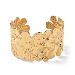 Ионное покрытие (ip) 304 нержавеющая сталь манжеты браслеты для женщин BJEW-Z078-17G