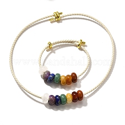 Браслеты и ожерелья из натуральных драгоценных камней rondelle chakra G-P561-01G-03