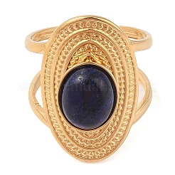Anillos ovalados de lapislázuli natural&nbsp;RJEW-Z057-14G-07