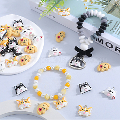 40 pièces 4 styles pendentifs en résine opaque de dessin animé&nbsp;RESI-SC0003-49