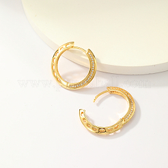 Элегантные серьги-кольца из нержавеющей стали с прозрачным кубическим цирконием&nbsp;OV8989