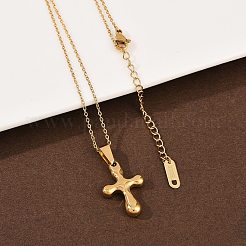 Женские религиозные кресты-подвески из нержавеющей стали 304 NJEW-G176-02G