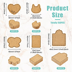 150 шт. 5 стили крафт-бумаги для демонстрации сережек DIY-TA0006-04