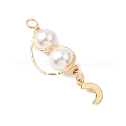 3 шт. 3 стиля подвески с круглыми бусинами из медной проволоки и ракушечным жемчугом PALLOY-JF04677