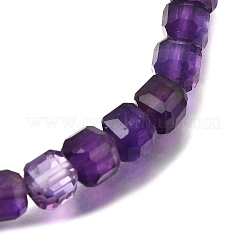 Браслеты из натуральных кубических бусин аметиста для мужчин и женщин&nbsp;BJEW-JB12275