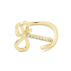 Латунные микро проложить манжеты кольца кубического циркония&nbsp;RJEW-I103-073G