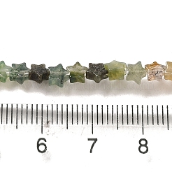 天然石インディアン瑪瑙ビーズ連売り  スター  4x4.5x2mm  穴：0.8mm  約102個/連  15.35インチ（39cm）&nbsp;G-G085-B11-01