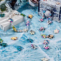 100шт 10 цвета синтетические бирюзовые бусины&nbsp;G-SC0003-27B