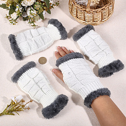 2 Paar fingerlose Strickhandschuhe aus Acrylfasergarn&nbsp;AJEW-DJ0001-67A