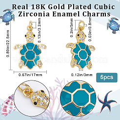 Подвески из кубического циркония с покрытием из латуни&nbsp;KK-BBC0010-07A