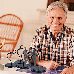 Собранные шестигранные пластиковые стенды для демонстрации фигурок с регулируемым опорным рычагом из сплава&nbsp;ODIS-WH0080-11C