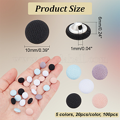 100 шт. 5-х цветные пуговицы из полиэстера с 1 отверстиями&nbsp;DIY-NB0012-20
