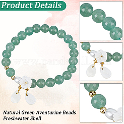 Bracelet à breloques composé de 1 pièce d'aventurine verte naturelle&nbsp;BJEW-BM0001-04