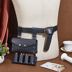 Сумка на пояс из искусственной кожи с 4 пробковой стеклянной бутылкой&nbsp;AJEW-WH0678-31A