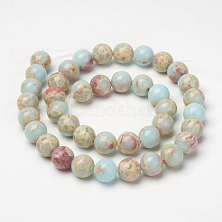 Synthetische Aqua Terra Jaspis Perlen Stränge&nbsp;X-G-P237-02-4mm