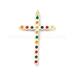 Латунные микро проложить кубического циркония большие кулоны KK-G463-02G