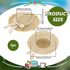 Соломенная шляпа для кукол&nbsp;DOLL-WH0002-42A