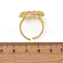 Латунные микро проложить манжеты кольца кубического циркония RJEW-D323-02G