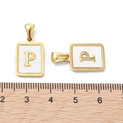 Placcatura ionica (ip) 304 acciaio inossidabile pavé pendenti a conchiglia&nbsp;X-STAS-G327-01G-P