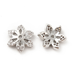 Tappi di perline in zirconia cubica trasparente micro pavé in ottone&nbsp;KK-G425-04P