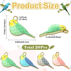 20pcs 4 pendentifs en alliage de couleurs&nbsp;ENAM-YW0009-44