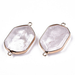 Соединители звеньев естественного розового кварца&nbsp;G-T131-48G-06