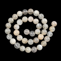 Натуральный белый лунный камень бисер пряди&nbsp;G-C277-A01-10mm