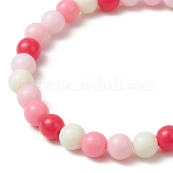 Непрозрачные акриловые круглые тянущиеся браслеты для детей&nbsp;BJEW-JB11651