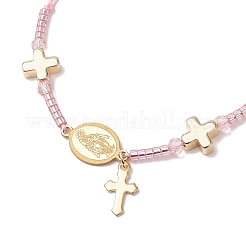 Регулируемые браслеты из нейлонового шнура с плетеными бусинами BJEW-MZ00168-05