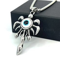 Винтажные ожерелья из нержавеющей стали в стиле хип-хоп с кулоном «Сглаз» для мужчин и женщин YV6785