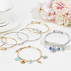 10шт 2 цвета регулируемый браслет-манжета из нержавеющей стали 304 изготовление MAK-BBC0001-14