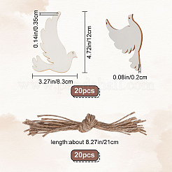 Набор незавершенных деревянных подвесок на тему животных для живописи WOOD-WH0124-26D