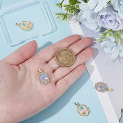 4шт 2 цвета латунные подвески с эмалью&nbsp;KK-BC0015-20