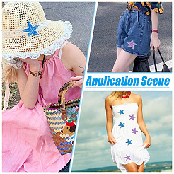 16 шт. 2-цветная самоклеящаяся компьютерная вышивка с изображением морской звезды на ткани для приклеивания и пришивания&nbsp;DIY-FG0008-18