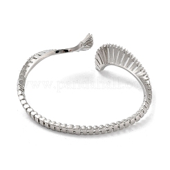 Браслеты-манжеты в форме змеи из латуни с микропаве и кубическим цирконием&nbsp;BJEW-D039-07P