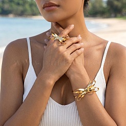Offene Armreif- und Ringsets aus Eisen für Damen&nbsp;WG54863-01