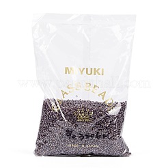 MIYUKIラウンドロカイユビーズ  日本製シードビーズ  8/0  （rr3206)マジック銅プラムライニングクリスタル  3mm  穴：1mm  約19000~20500個/ポンド&nbsp;SEED-G008-RR3206