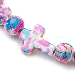 Круглые синтетические бирюзовые бисерные браслеты для женщин и мужчин BJEW-JB11548-02