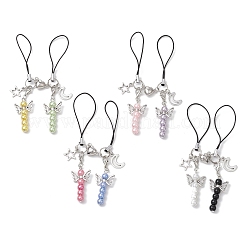 4 пара 4-х цветных ремешков для мобильных телефонов из сплава в тибетском стиле&nbsp;HJEW-JM03007