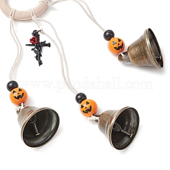 Décoration pendentif cloche en fer thème Halloween&nbsp;HJEW-JM02476
