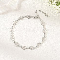 Fußkettchen aus hohler Spiralgliederkette aus Edelstahl 304&nbsp;AJEW-AN00848-02