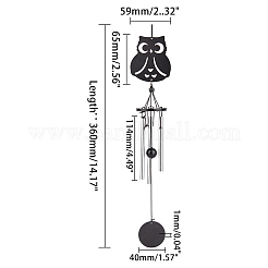 Eule Aluminium Windspiel&nbsp;HJEW-WH0011-56