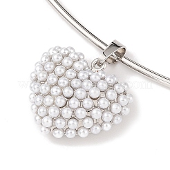 Латунное ожерелье с имитацией жемчуга АБС BJEW-Q350-05C-P