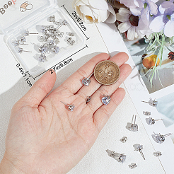 12 пара 6-х стильных латунных серег-гвоздиков с ромбовидной фурнитурой KK-BBC0012-77