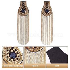 Железный модный эполет с кисточками&nbsp;LS-AJEW-WH0235-45G