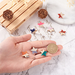 10 пара двухцветных прозрачных сережек-гвоздиков из смолы и дерева DIY-FW0001-09